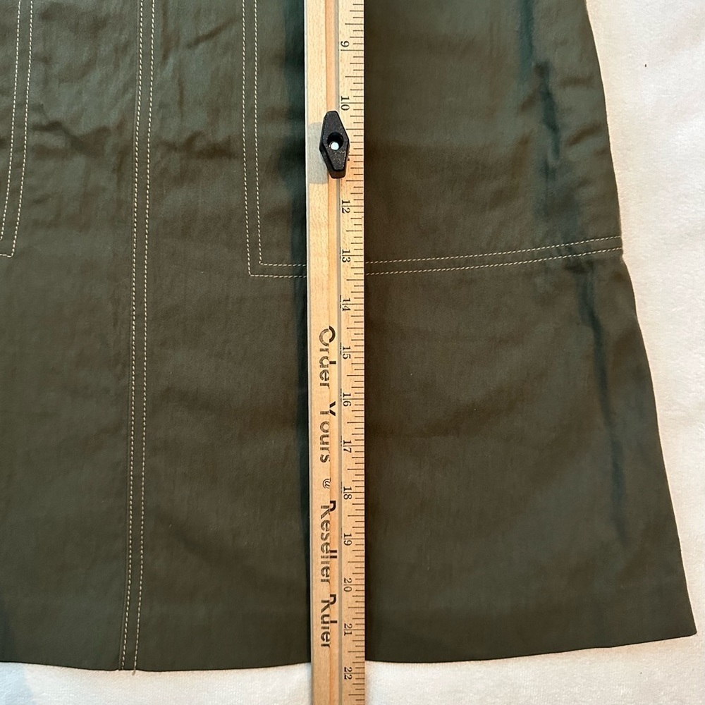 Vanessa Seward Midi Knee Length Cargo A-line Skirt Army Green US 6 - Picture 7 of 11
